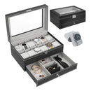 Cofre Joyero Organizador 2 en 1 para Relojes y Gafas